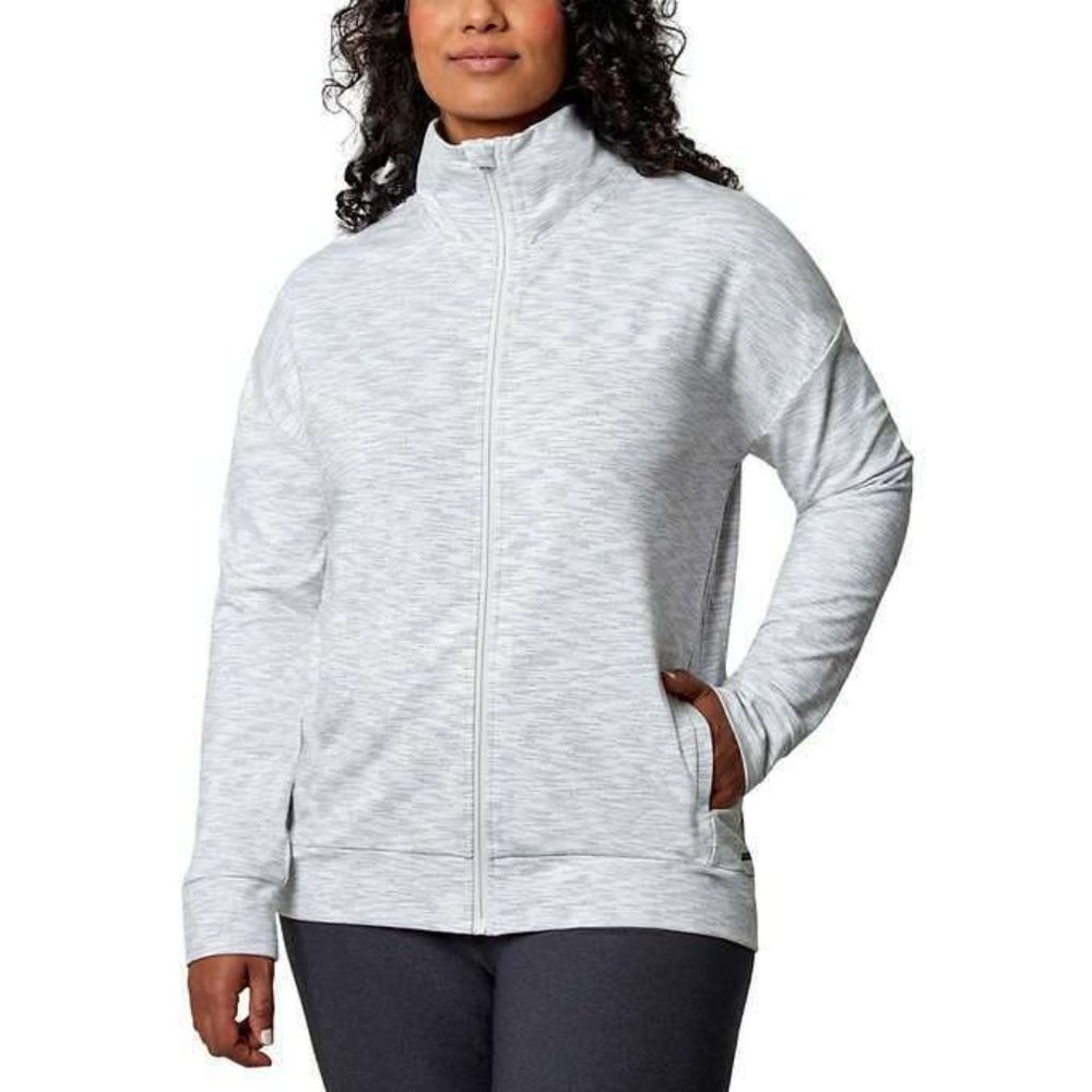NWT Mondetta Ladies' Space Dye Jacket Full Zip Sweatshirt Size S Gray $60 9G557